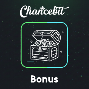Chancebit bonus banner featuring an open treasure chest with coins on a dark background, with ‘Chancebit Bonus’ text.